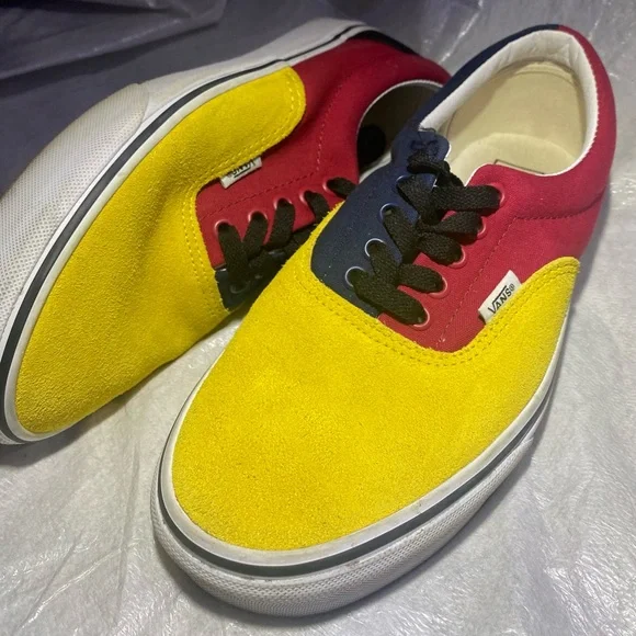 Vans Shoes Vans Authentic Color Block Suede Blue Yellow Red